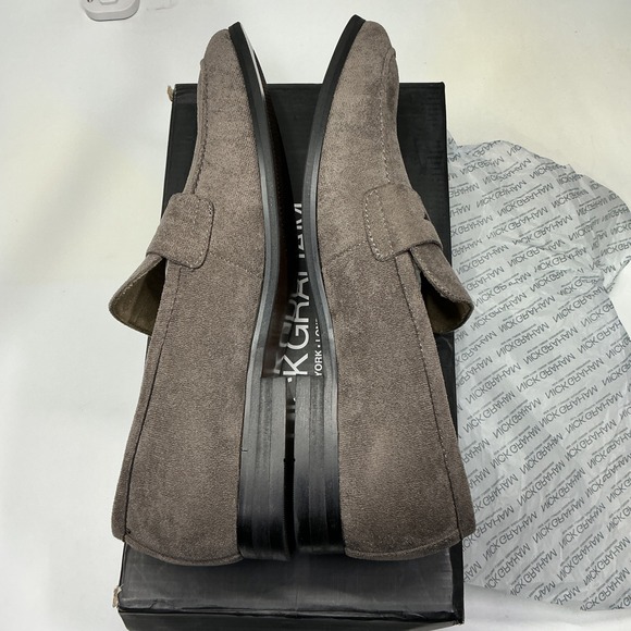 NWT NICK GRAHAM Alred Dress DK GREY Suede Penny Loafer Men Shoes 10 Blokecore - Picture 5 of 8